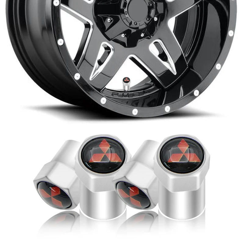 4 Uds coche decoración cubierta para válvula de rueda de coche tapa para Mitsubishis ASX Lancer Pajero Outlander L200 EVO Lancer EX Pajero