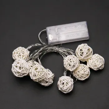 

1.2m 3.94ft 10 LED Rattan Ball Fairy String Light with Battery Operated Lamp for Christmas Festival Wedding Party Home Decor