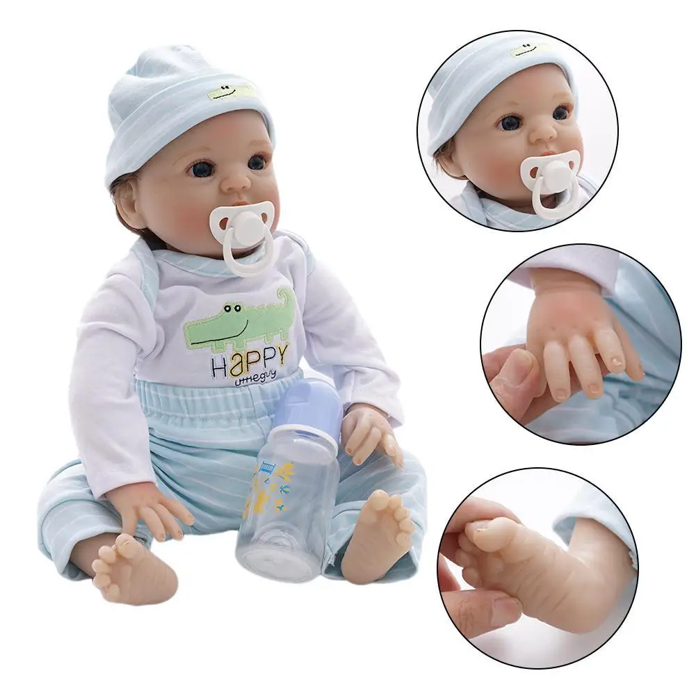 Rebirth детские игрушки куклы 22 дюймов 55 см мягкий силиконовый Reborn Baby милый мальчик куклы Младенцы Reborn Play House игрушки в подарок