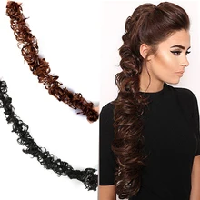 LUPU черный коричневый вьющиеся шиньон синтетические волосы для наращивания с эластичной лентой поддельные шиньоны булочка термостойкие волокна для женщин