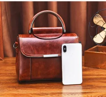 

Women Pu Leather Handbag Men Retro School Satchel Bag Messenger Bags Solid Clutch Zipper Crossbody