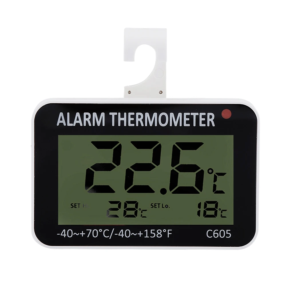 ABS LCD Digital Refrigerator Freezer Thermometer Temperature Meter With Hook