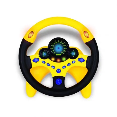 Children Kids Steering Wheel Toy with Light Sound Simulation Driving Education Toy Gift For Steering Wheel Kids Toys - Цвет: Цвет: желтый