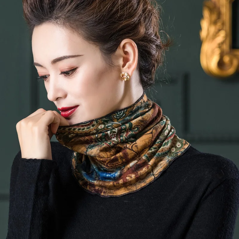 

Fashion new style 100% wool snood women pure wool scarf warm neck protection cold collar false collar