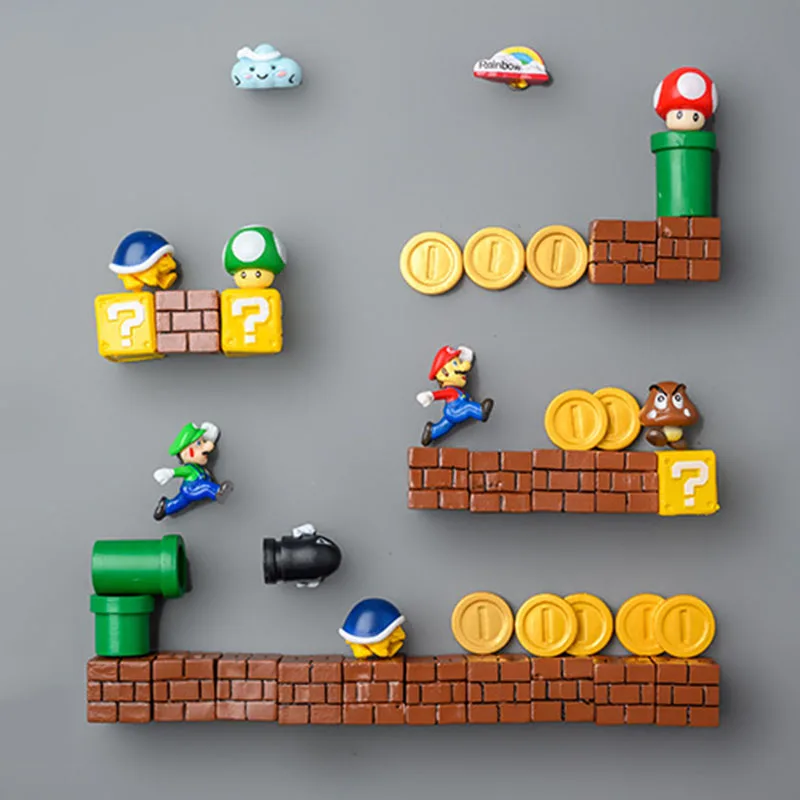 Imanes de nevera 3D de Super Mario para adultos, juguetes para niños y niñas, regalos de cumpleaños