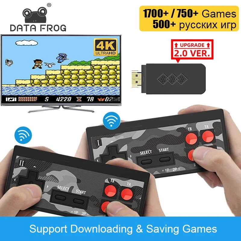 денди игровая приставка DATA FROG 1700 встроенных игр палка 4K HD TV ретро-игровая
