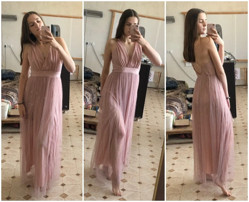 Afogatoo сексуальное летнее розовое платье с глубоким v-образным вырезом и открытой спиной для женщин, элегантное кружевное вечернее платье макси, праздничное длинное платье для женщин