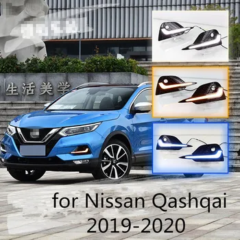 

2PCS LED Daytime Running Light For Nissan Qashqai 2019 2020 Dynamic Turn Yellow Signal Car DRL 12V LED Fog Lamp