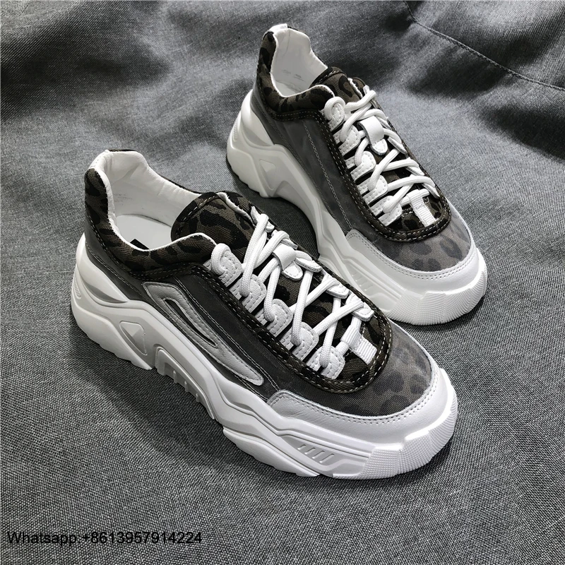 

Sneakers Shoes Ladies Women Scarpe Donna Cross-Tied Chaussures Femme Casual Zapatos De Mujer Med Heels Female Shoes Leopard