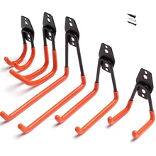 5 шт. железные подвесные крючки оранжевый склад крюк гаража хранения утилита двойные крючки винт тяжелых для организации электроинструментов хо