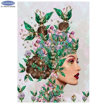 

Fantasy Art Diamond Painting pearl flower Woman DIY Diamond Embroidery full Square Round Diamond Mosaic rhinestone pattern