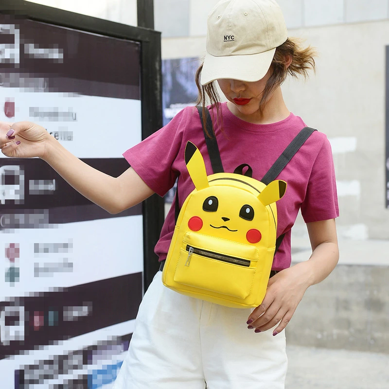 

Anime Pokemon Go Bag Cosplay Prop Lovely Pikachu Cartoon PU Backpack