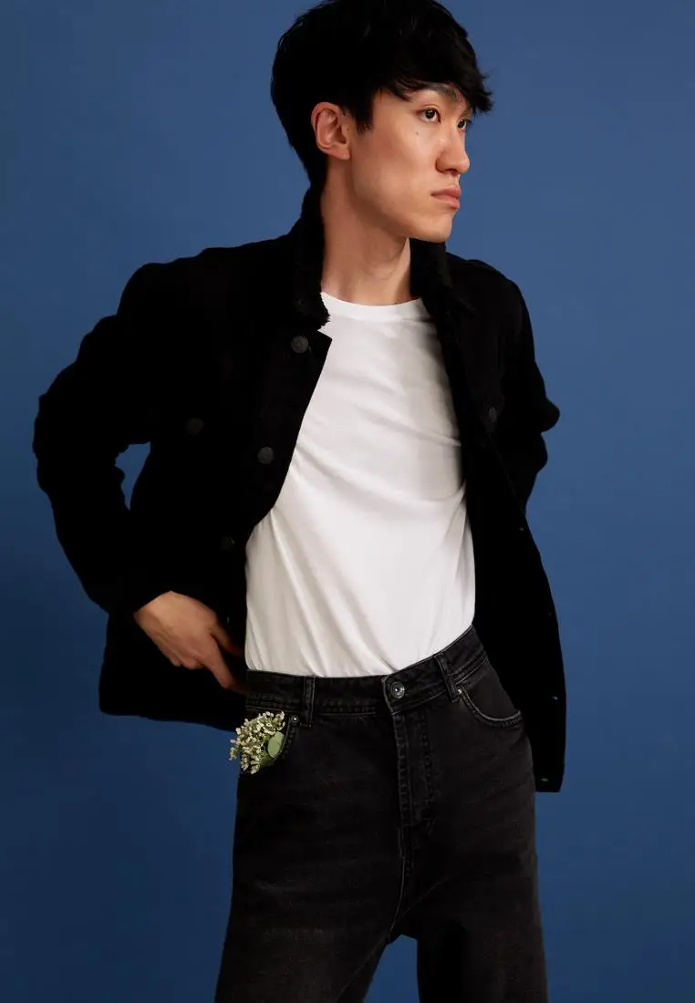 DeFacto зимние мужские Пальто и куртки Slim Fit сезонные тонкая джинсовая куртка с