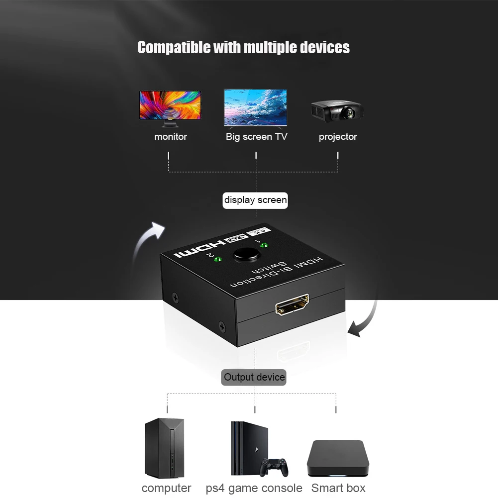 HDMI HDTV переключатель сплиттер двухнаправленного концентратора переключатель поддержка 4K высокой четкости SUB