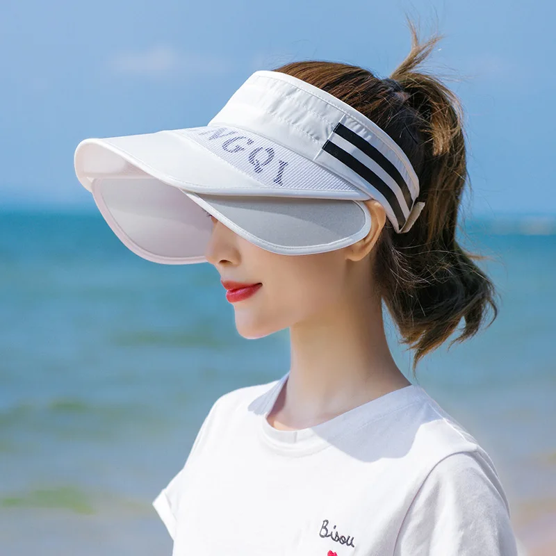 New Style Womens Beach Hat Empty Top Sun Viosr Hat...