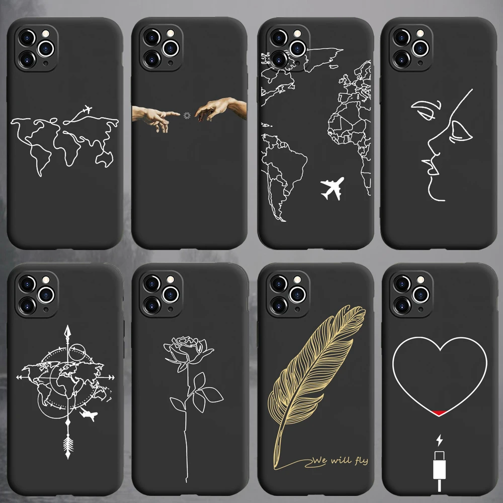 Phone Case For iPhone 11 Pro SE 2020 Cases Couple Airplane Travel XS MAX X XR 7 8 6s Plus 5s Soft TPU Cover Coque |