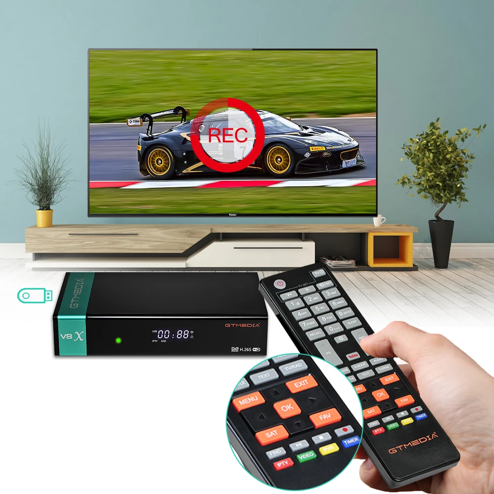 GTmedia V9 Prime Satellite TV Receiver DVB-S2X 1080P HD Digital Decoder H.265 HEVC 10bit Decoding Tuner CCam Builtin WiFi PK V8X best hd antenna indoor