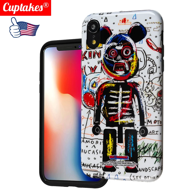Luxury laser Glossy Soft Silicone Case for iPhone 7 8 Plus X XS Max XR 6 6S 11 Pro Cover Cartoon Robot Boy Steampunk cool Man |