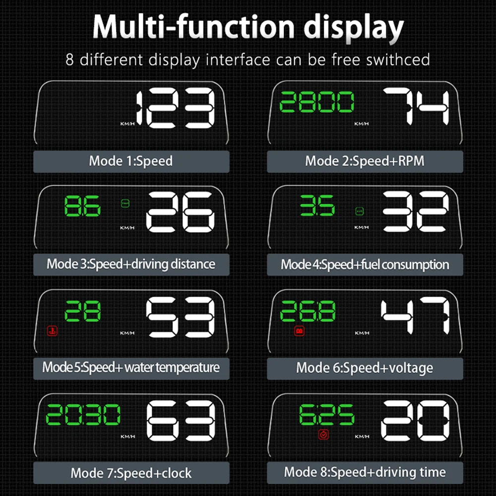  ڵ HUD ӵ RPM MPH ð  ð   ÷  ڵ obd2 ڵ ˶  ӵ C500