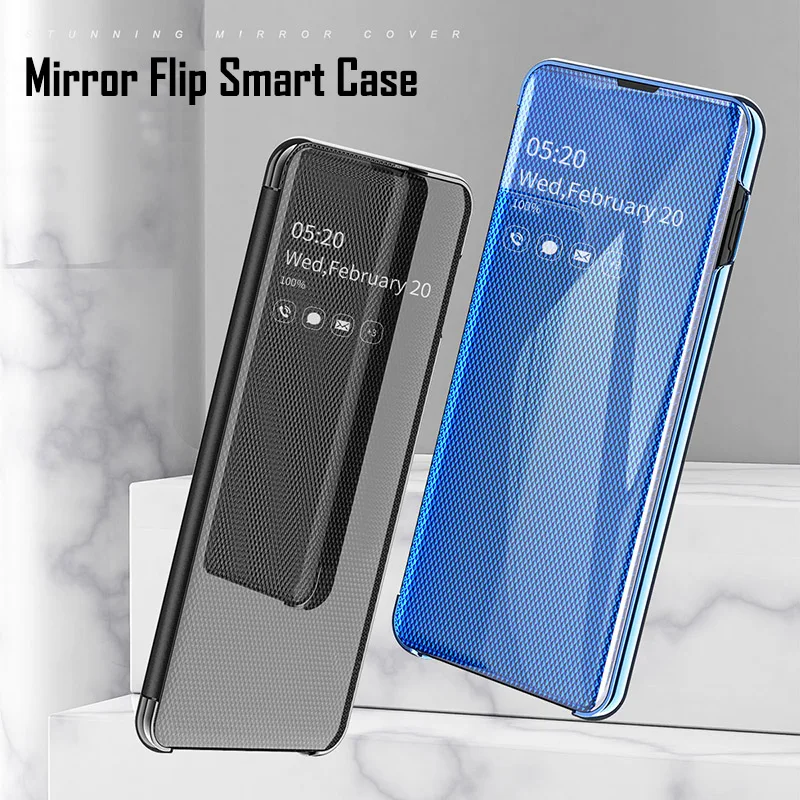 Роскошный умный зеркальный флип-чехол для Samsung Galaxy Note 10 S10 S8 S9 Plus S7 Edge S10e 8 9 A50 A30 A70 A7