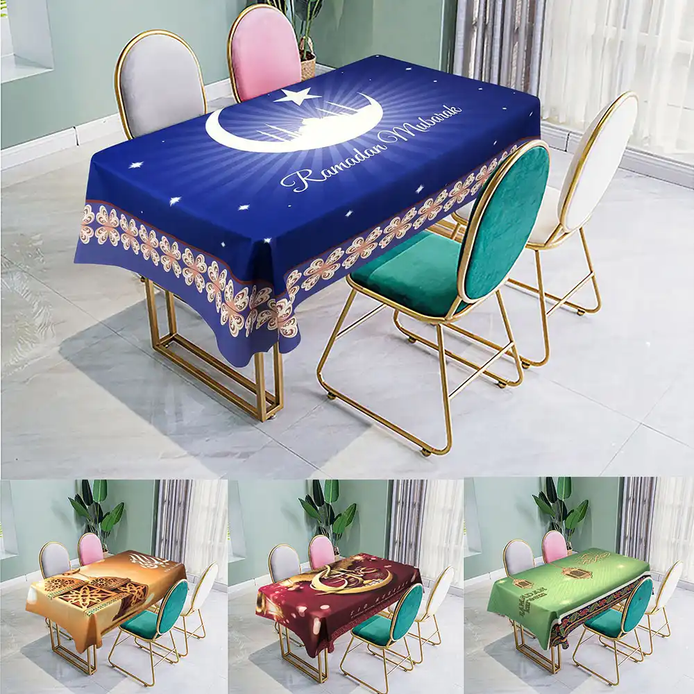 Islamic Ramadan Tablecloths Muslim Eid Mubarak Rectangle Prayer Table Clot Nice