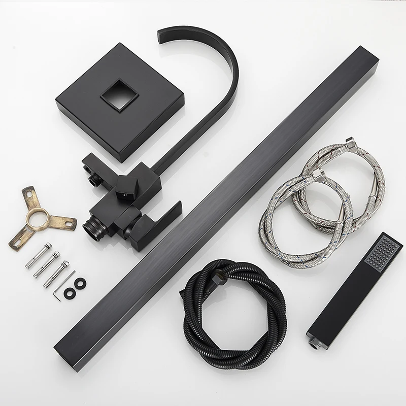 Luxury Matte Black Bathtub Faucet Freestanding Bathroom Tub Faucet 6 Types Spout Floor Mounted Bath Shower Mixer Tap for bathtub faucet