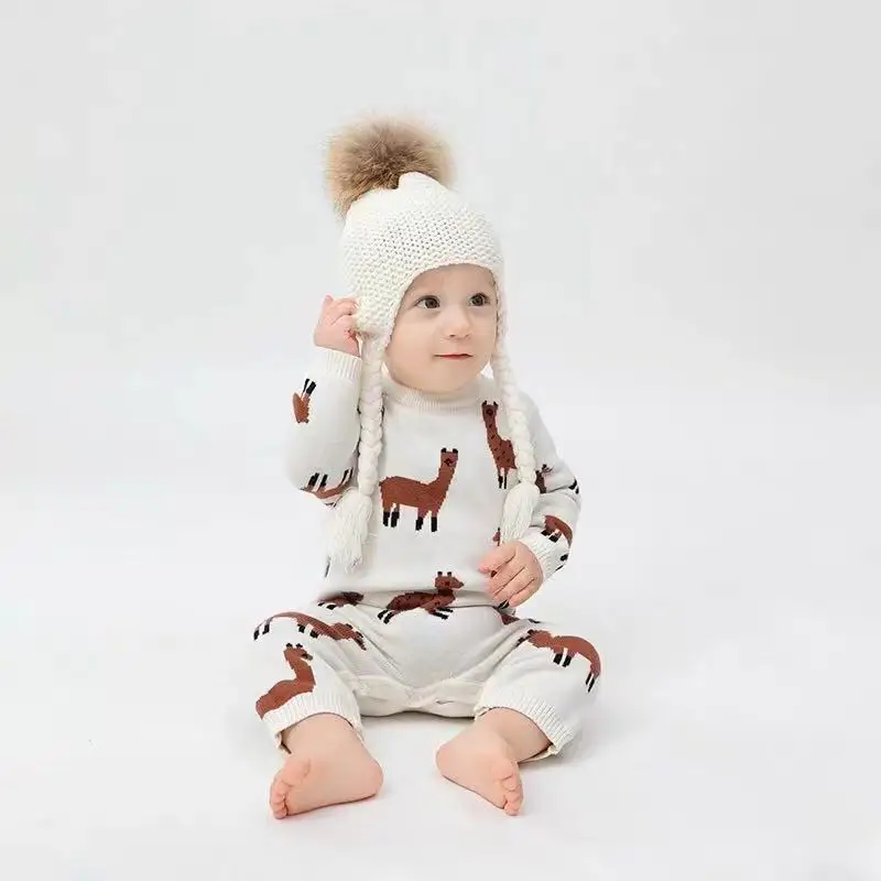 TinyPeople/ползунки для девочек новый детский зимний комбинезон из альпаки теплая