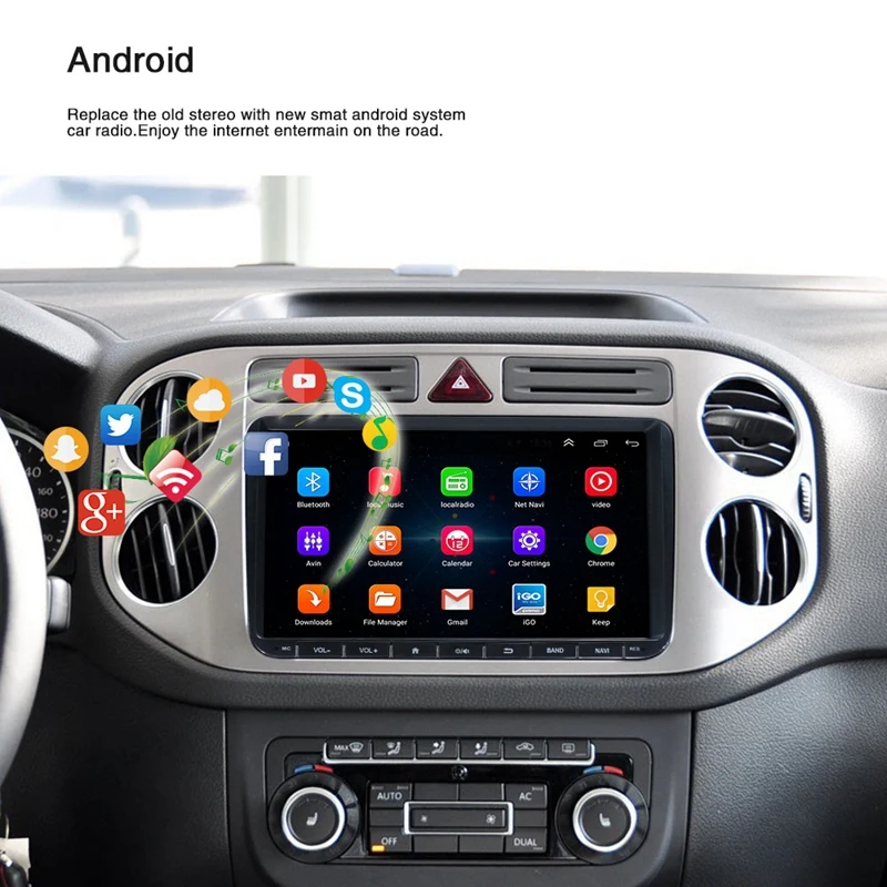 9 дюймов Android 8,1 автомобильный Mp5 плеер контактный экран универсальный Bluetooth Wifi gps навигация fm-радио