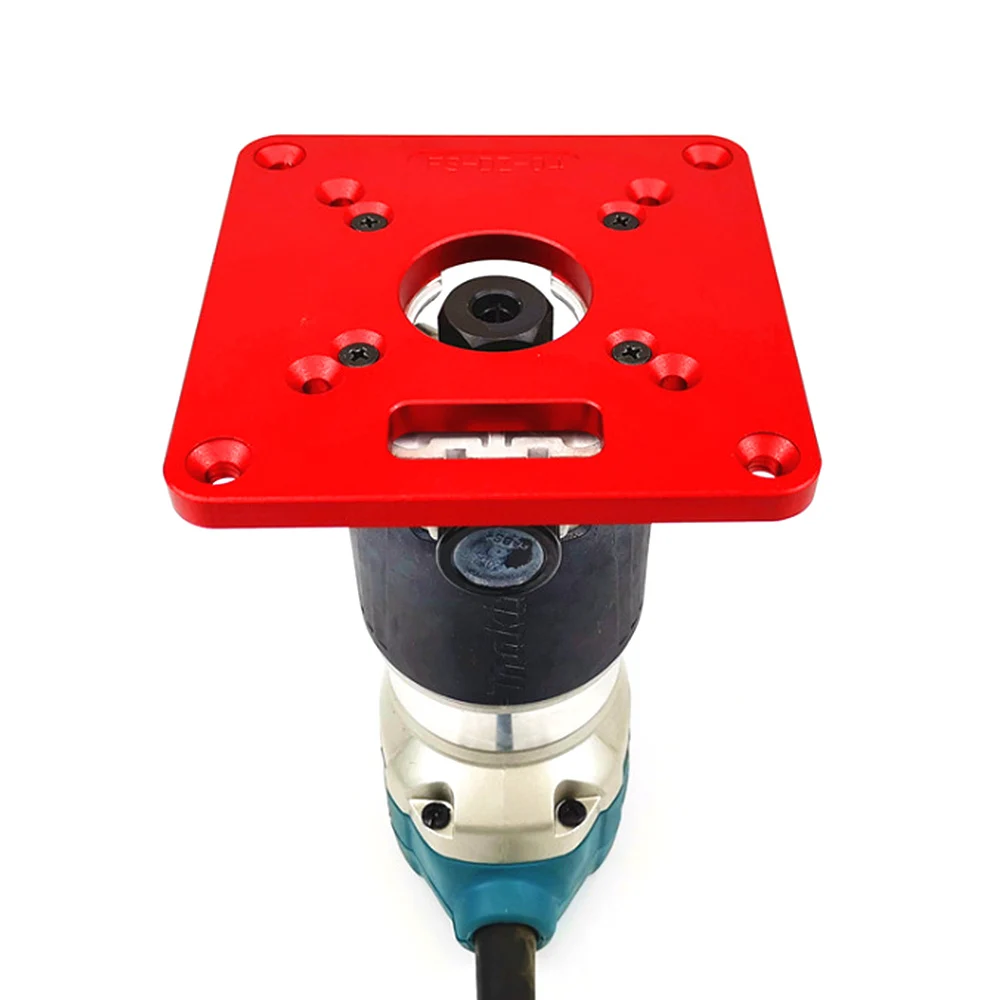 

Aluminium Alloy Multifunctional Router Table Insert Plate Ring Screw Flip Board For Drilling And Mounting Router