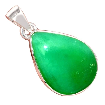 

Genuine CHRYSOPRASE Pendant 925 Sterling Silver, Women Hand Made Fine Jewelry Gift