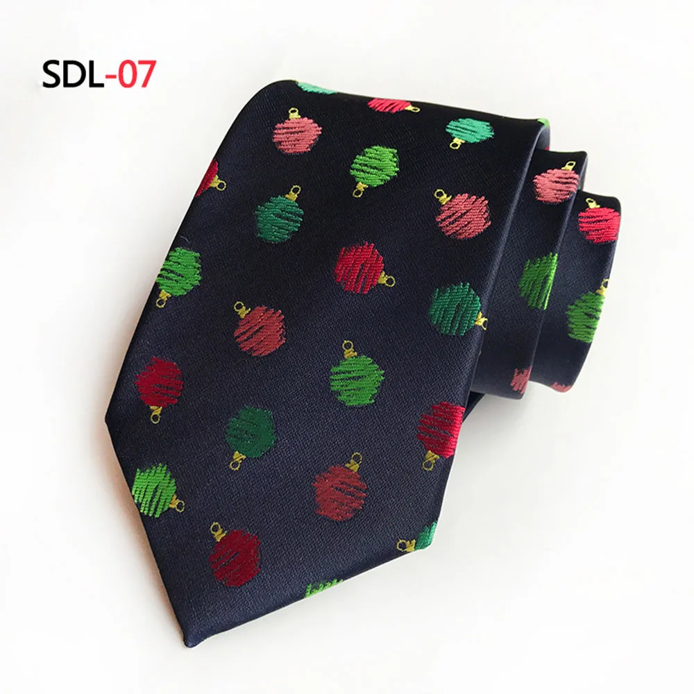 Новые рождественские галстуки для мужчин дизайн Модный Санта Клаус 8 см праздничный галстук мужские шелковые галстуки для шеи вечерние галстуки подарок - Цвет: 7