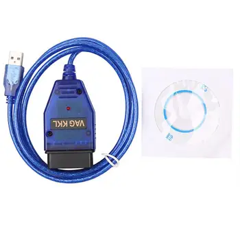 VAG-COM KKL 409.1 OBD2 USB Cable Scanner Scan Tool For Audi VW SEAT Volkswagen Vag Com Auto Full Support Of KW 1281 and KW 2000 4