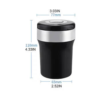 

Easy Clean Up Detachable Car Ashtray with Lid Compass LED Light and Lighter E7CA