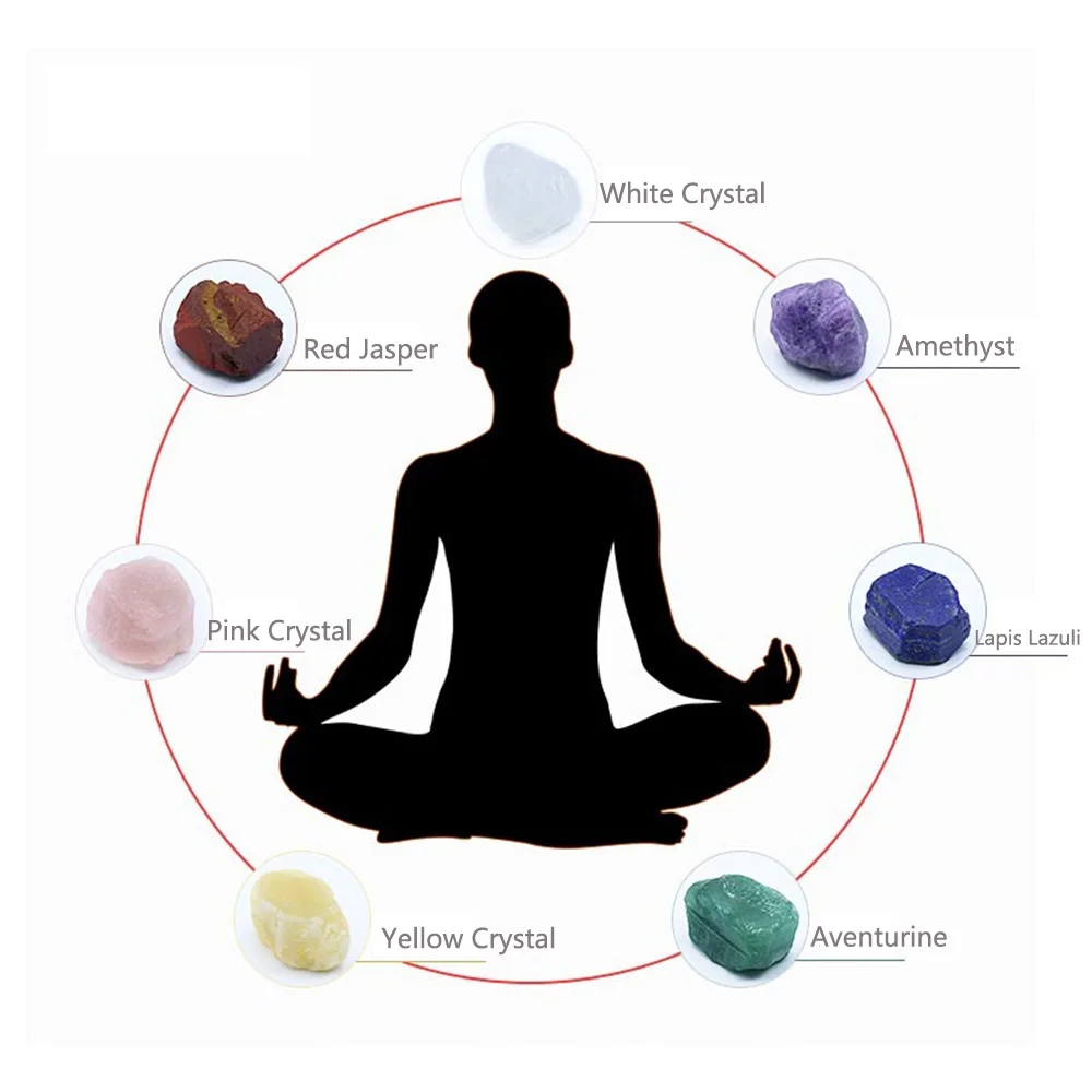 Acquista Cristalli curativi minerali naturali per meditazione yoga, 7 chakra,  pietre energetiche Reiki lucidate e burattate