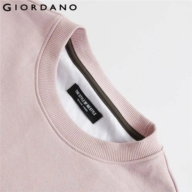 Giordano джемпер унисекс с круглым вырезом под шею, боковыми карманами и длинными рукавами