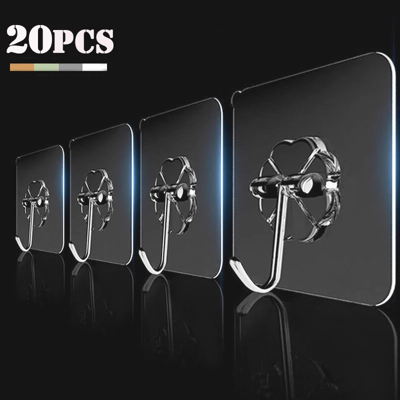 Transparent Household Vacuum Suction Cup Hooks 10/20pcs for Kitchen Bathroom