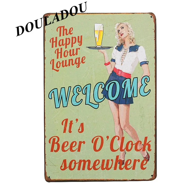 [Douladou] ледяное пиво на рисунок Top Винтаж металлическая жестяная вывеска Бар Паб BeerRetro налет на e-mail пластина отделка стен 30*20 см