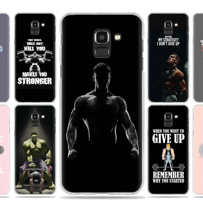 

Bodybuilding Gym Fitness PC Case Cover for Samsung Galaxy A50 A80 A70 A60 A40 A30 A20 A20e A10 A9 A7 A6 Note 8 9 10 Plus 2018 5G