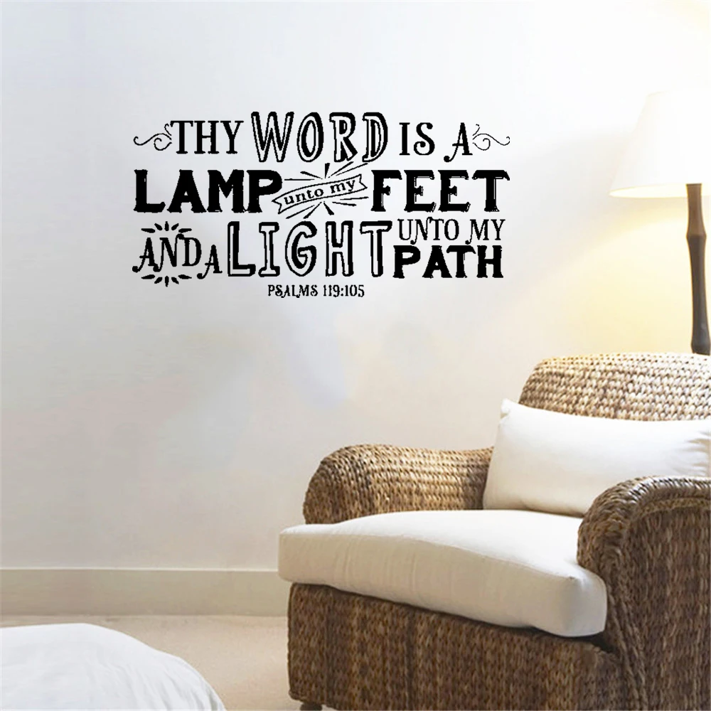 

Inspirational Christian Quote Wall Sticker Psalm 119 Bible Verse Wall Decal Home Decor For Living room Vinyl dw21681