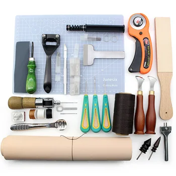 

High Quality Tools for Leather Craft Sewing DIY Hand Stitching with Groover Awl Edge Creaser Mat Tools for Leather Working New