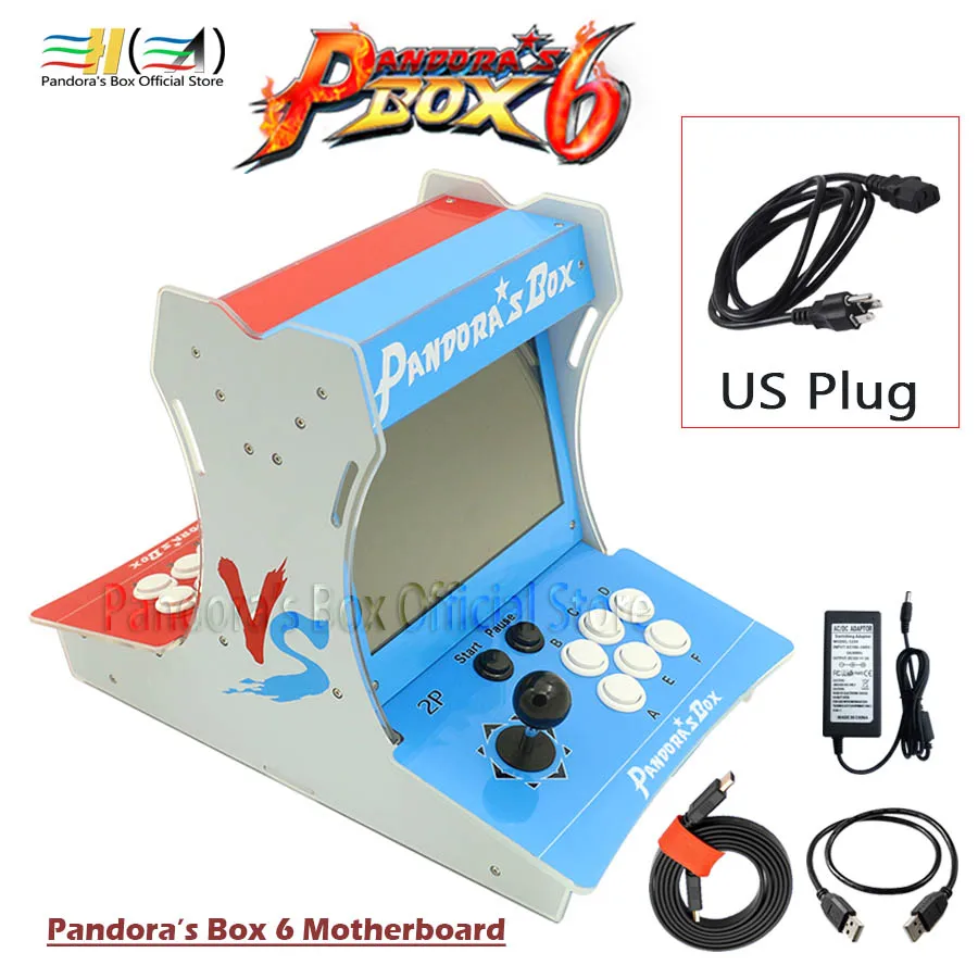 arcade US plug Pandora Box 6 1300 в 1 акриловый бартоп мини аркадная машина может добавить 3000 игр поддержка FBA MAME PS1 3d игры tekken mortal kombat - Цвет: arcade US plug