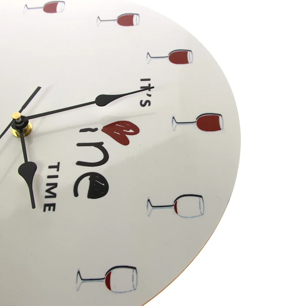 Это время вина настенные часы кварцевые бесшумные Ресторан reloj Фреска красное вино стекло печатные настенные часы вино поилка кухня Искусство