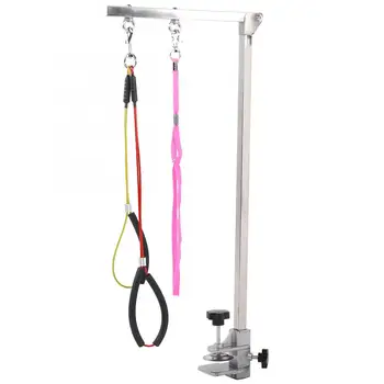 

Dogs Grooming Desk Bracket Hanger Fixed Pet Cat with Steel Wire Hanging Rope Stainless Steel Folding Bracket Contain Clamp