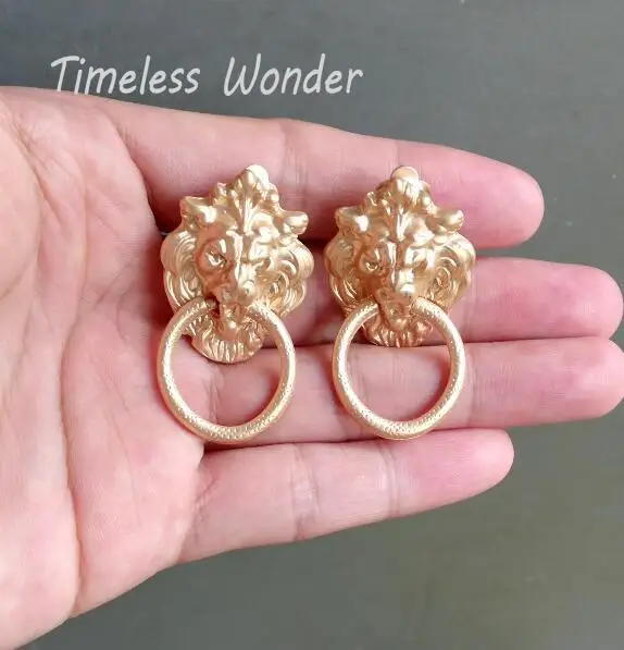 

Timeless Wonder Stunning Retro 3D Lion Stud Earrings Party Gown Top Brincos Runway Punk Rock Star Rare Women Jewelry Gothic 3273