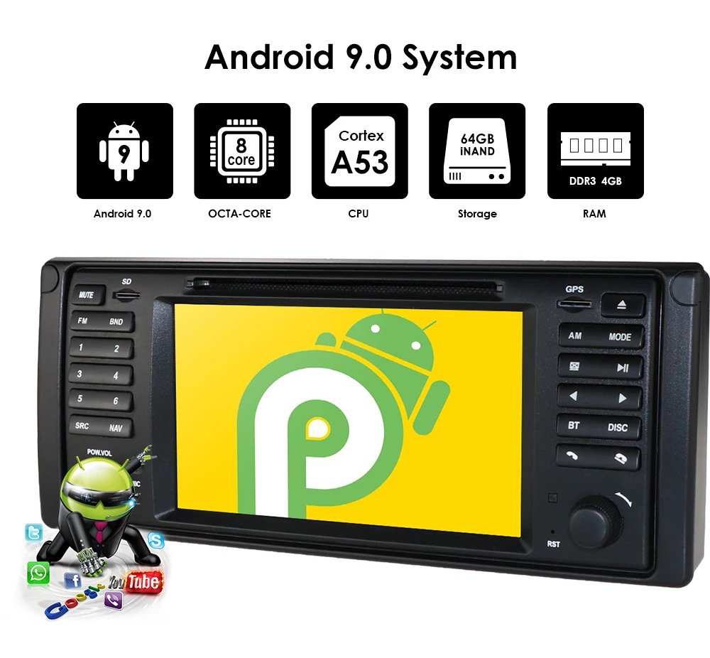 DSP ips 1din Andorid9.0 автомобильный dvd-плеер для E39/X5/M5/E53 Авторадио gps навигация автомобильный мультимедийный плеер головное устройство автомобильный монитор 4G