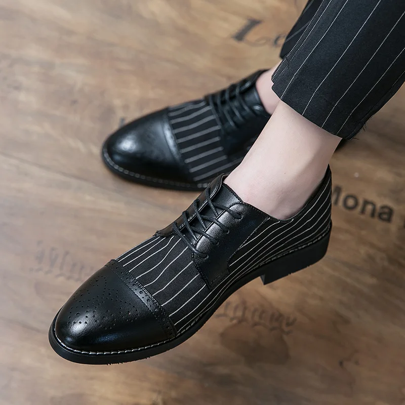 

Luxury Brand Men Leather Shoes Men's British Brogue Dress Shoes New Arrival Formal Business Oxfords Shoes for Men Wedding Party