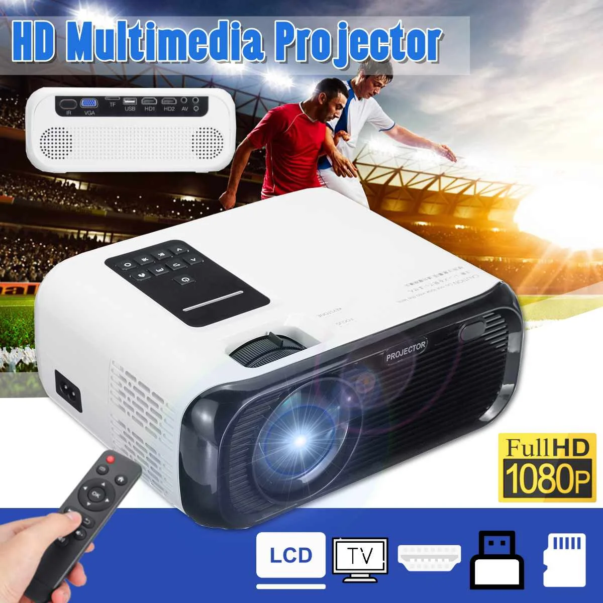 

LCD Projector E500 Full HD 1080P Home Theater Entertainment Multimedia Player HDMI 1000:1 3D HDMI Movie Game Proyector