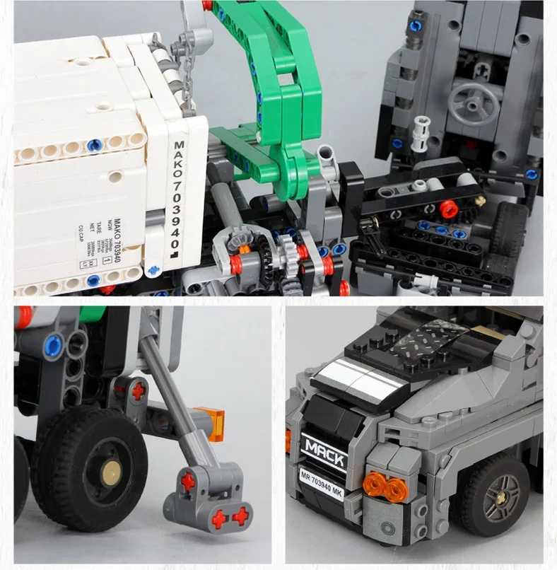Ewellsold Technic Mack Anthem, Совместимая модель грузовика, строительные блоки для мальчиков, подарки на день рождения, детские игрушки для детей, 1202 шт