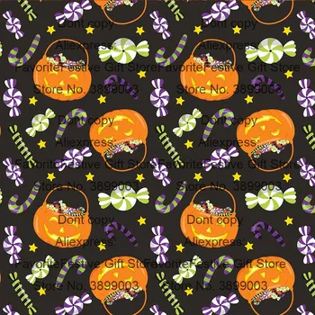 

Pumpkin Straw Mat Print polyster Cotton Fabric DIY Children's Clothing Patchwork Sewing Material Halloween Home Decor tissu