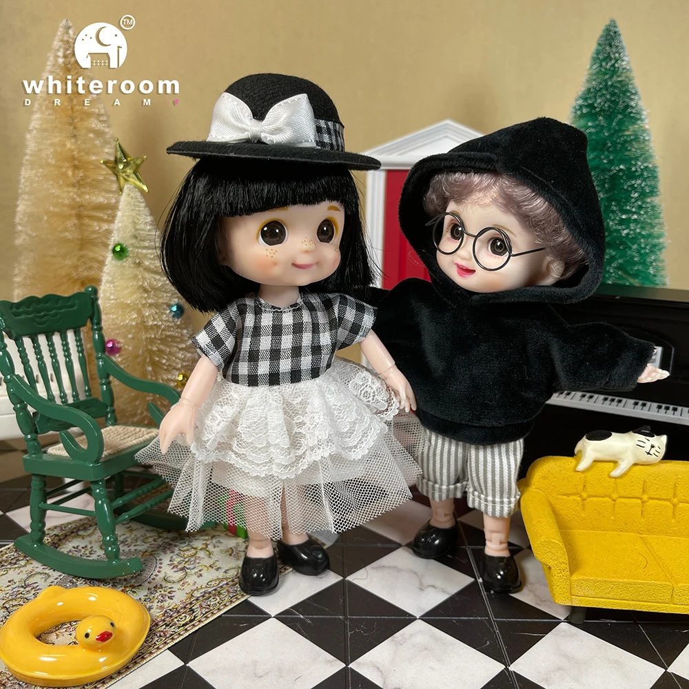 2024 New Christmas Gift Doll For Children Girl BJD Naked Blue Eye PVC Face Clothes Accessories16cm 13 Movable Joints Ppresent 6